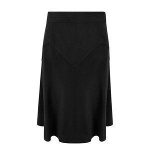 CHANEL  Vintage Black Knee Length Flare Wool Skirt